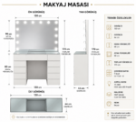 Luna Cam Üst Makyaj Masası - Görsel 7