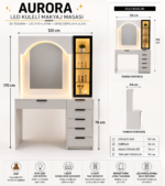 AURORA LED KULELİ MAKYAJ MASASI - Görsel 4